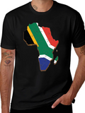 Africa Map Flag T-Shirt - Black Graphic Tee product image 1