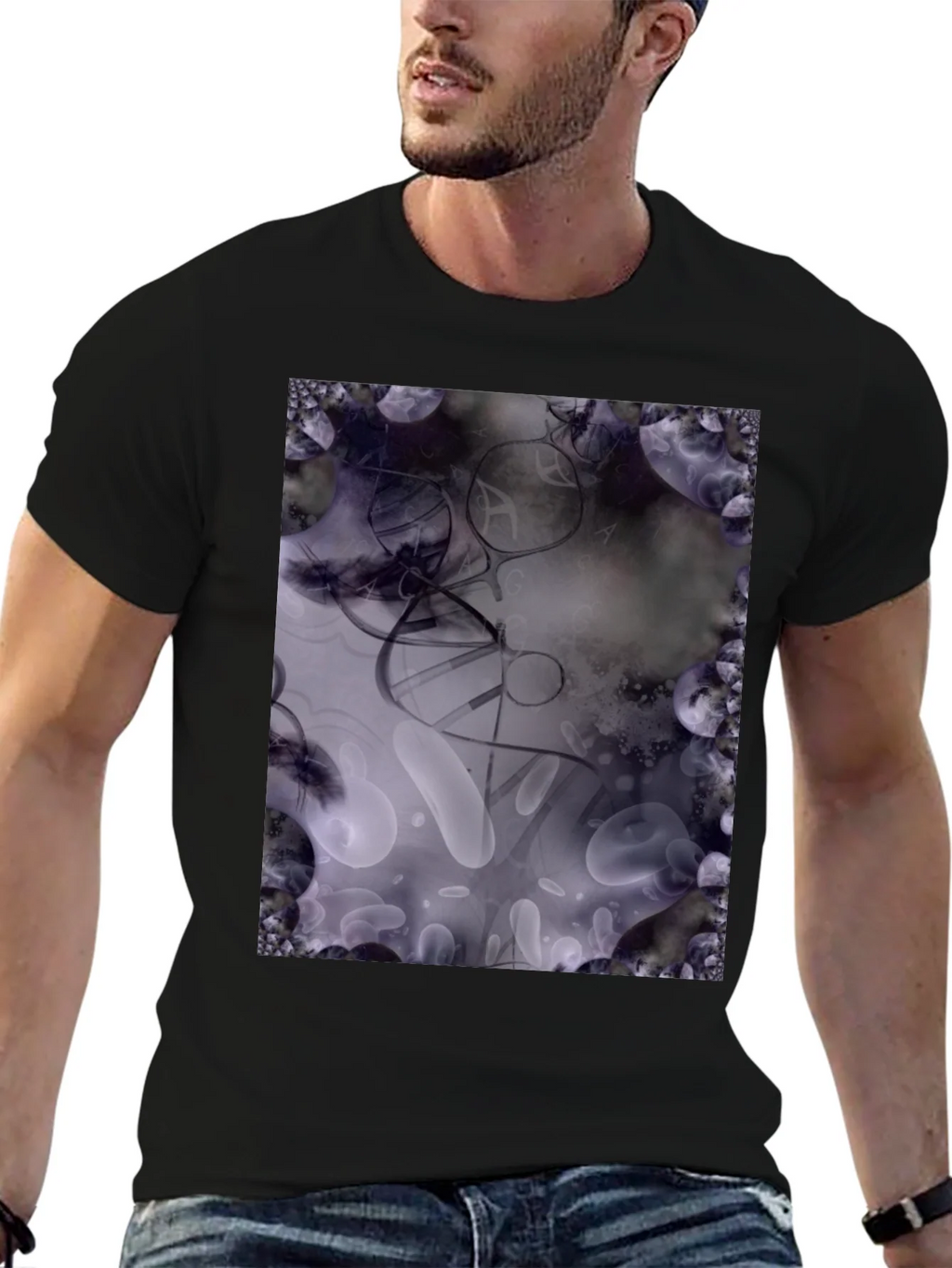 Abstract Art T-Shirt: Black Cotton Blend Tee product image 6