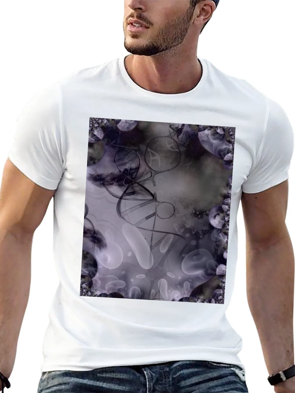 Abstract Art T-Shirt: Black Cotton Blend Tee product image 10