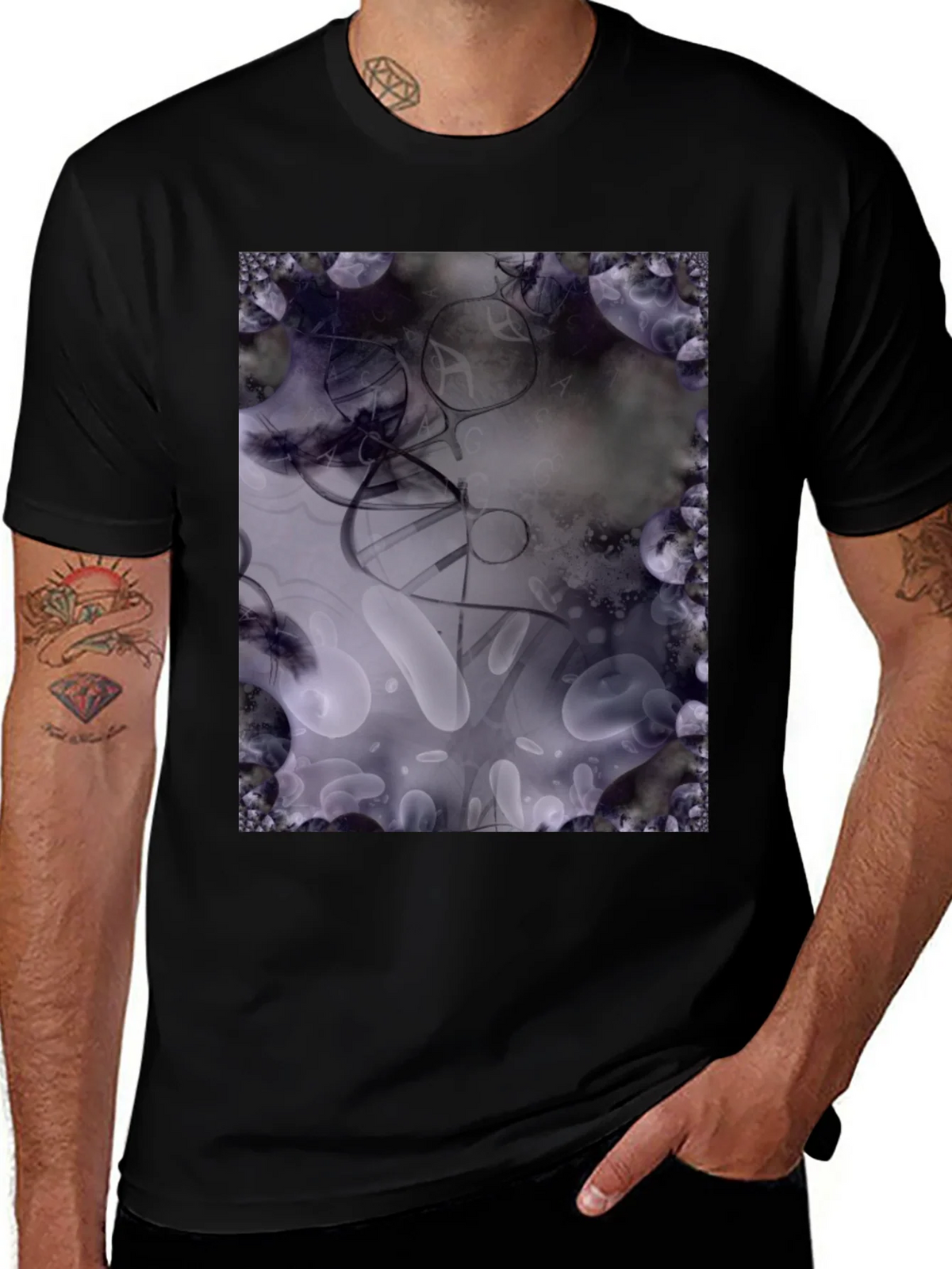 Abstract Art T-Shirt: Black Cotton Blend Tee product image 1