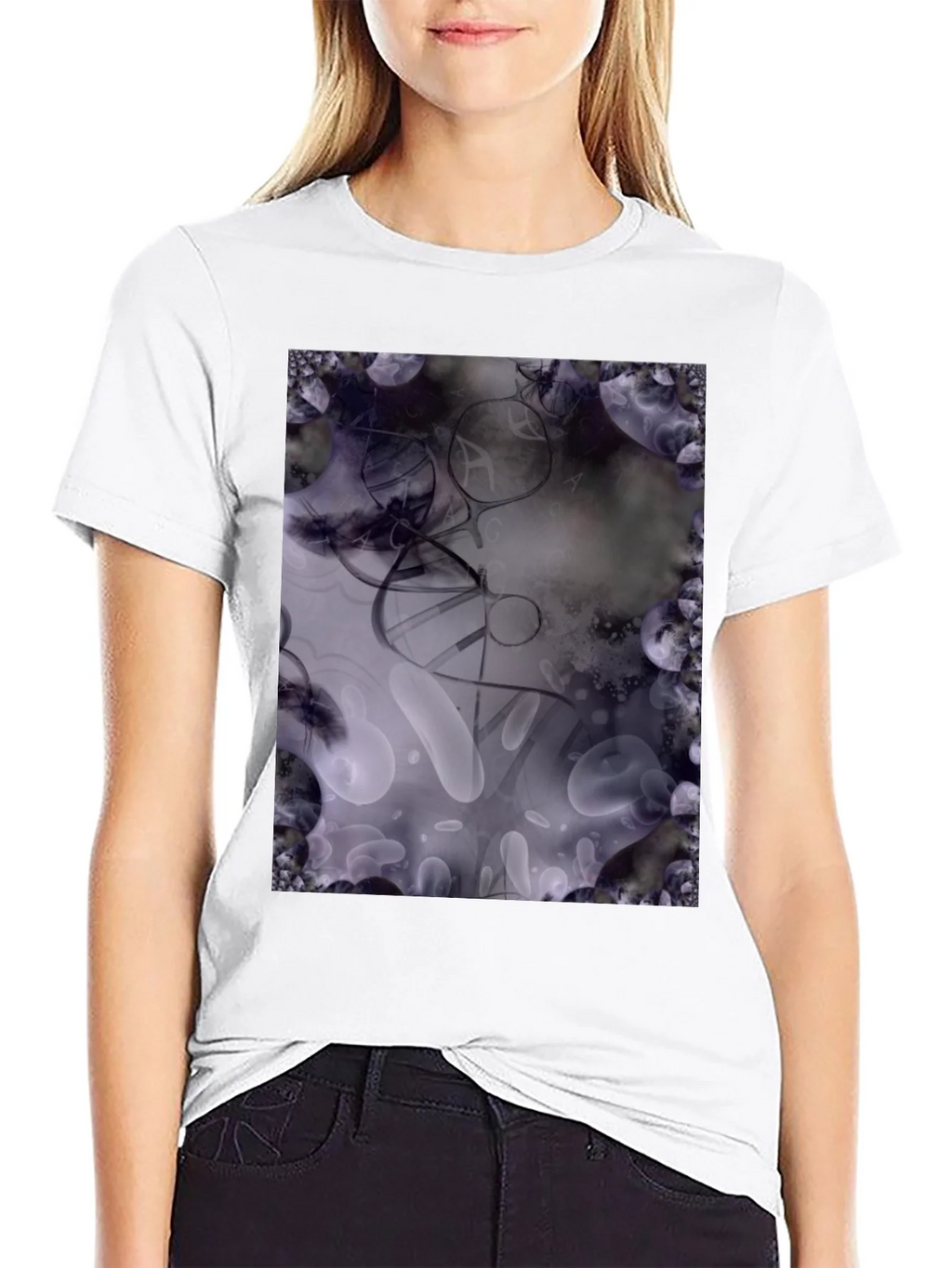 Abstract Art T-Shirt: Black Cotton Blend Tee product image 7