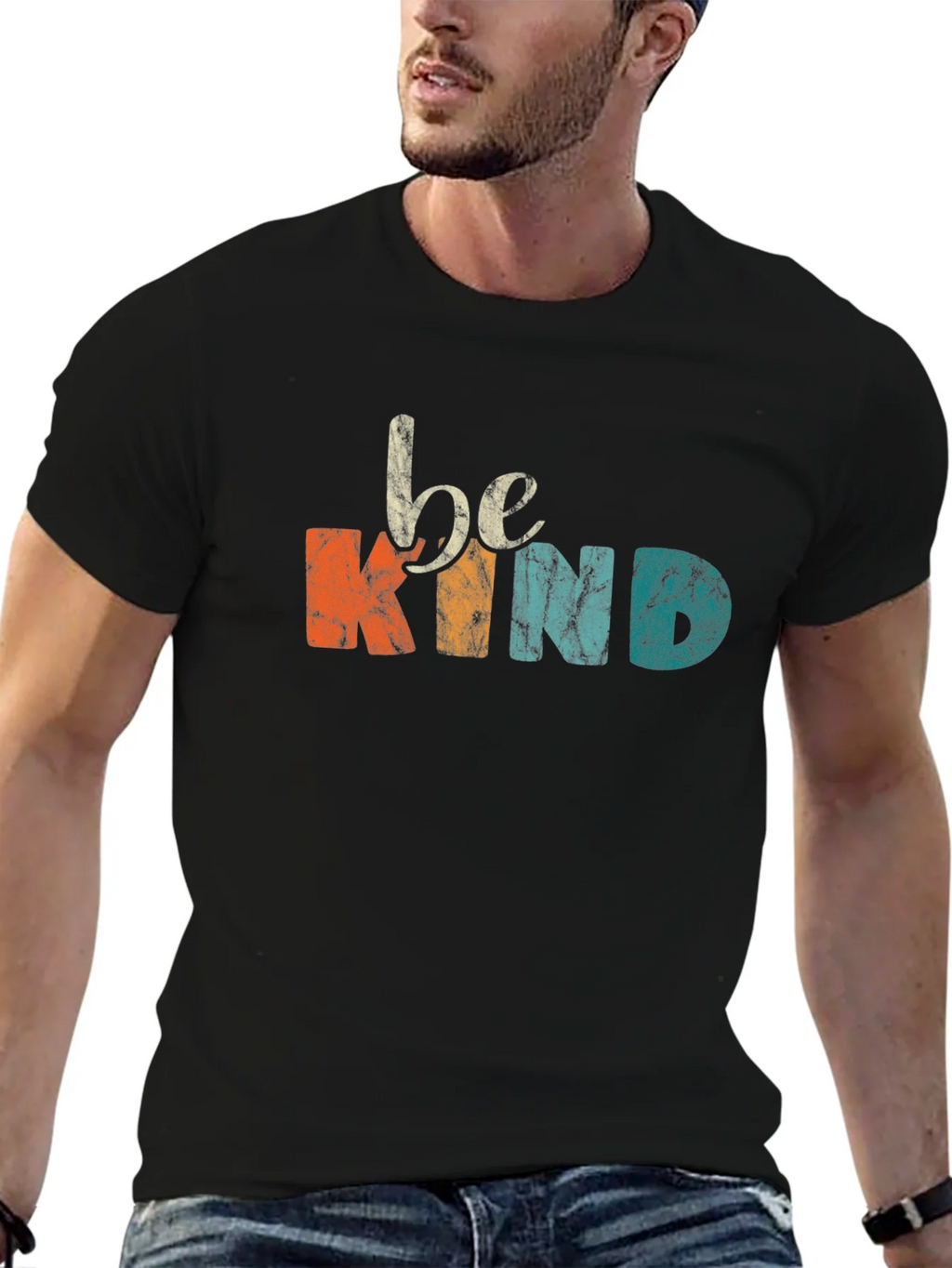 Be Kind Graphic Tee - Vintage Style Black T-Shirt product image 4