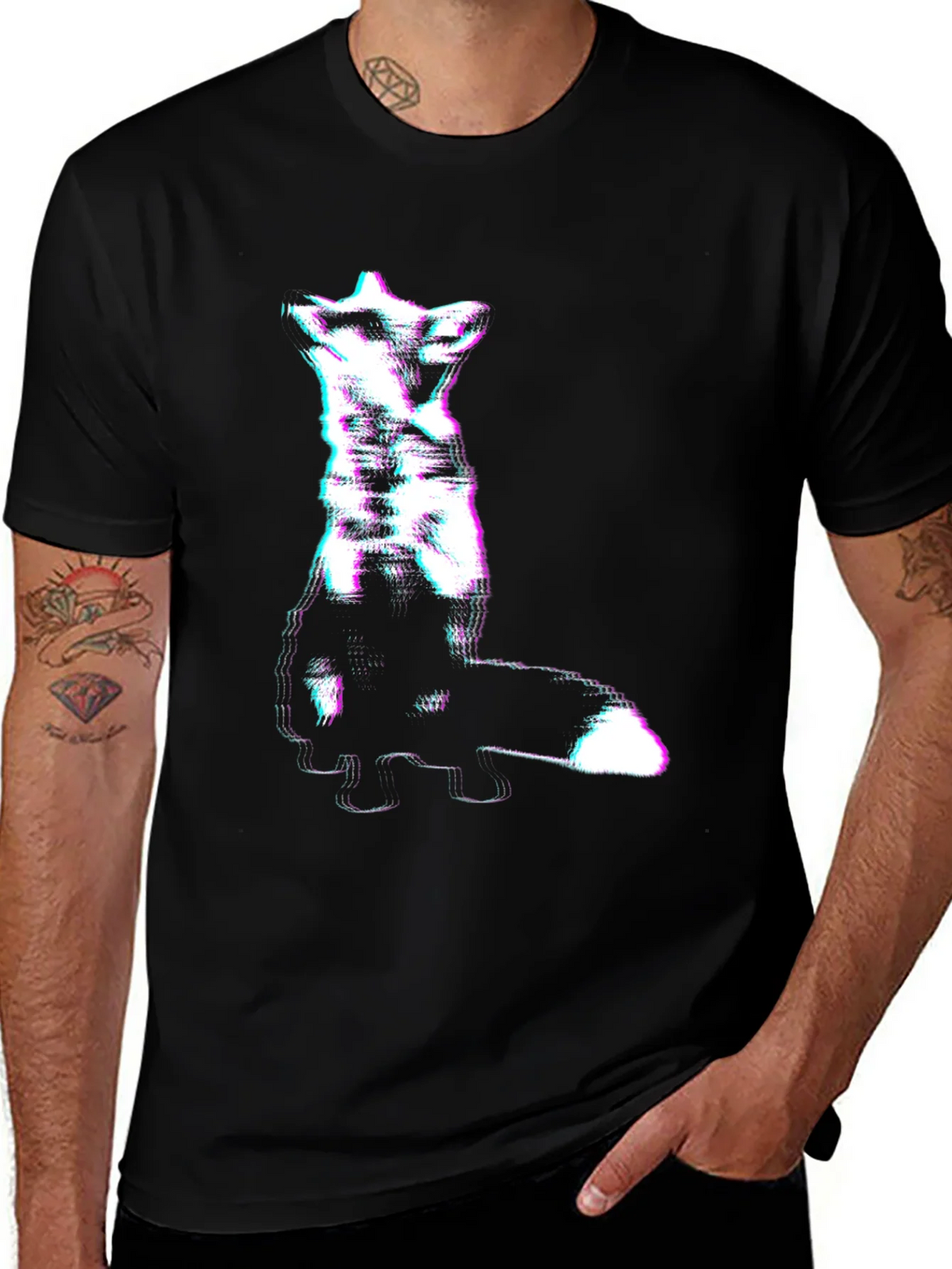 Abstract Glitch Fox Tee - Trendy Graphic T-Shirt product image 1