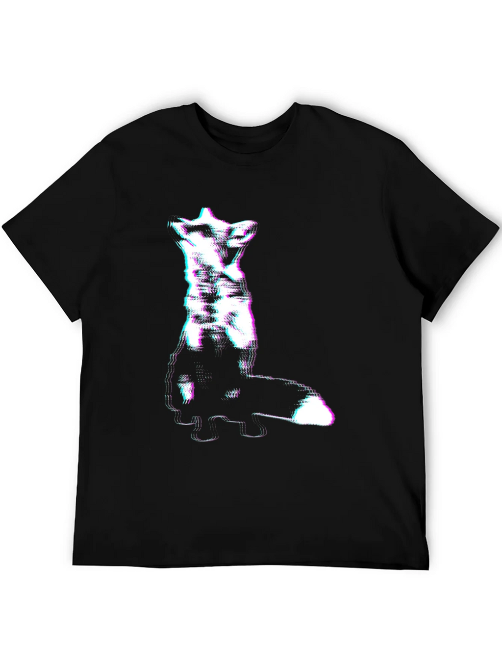 Abstract Glitch Fox Tee - Trendy Graphic T-Shirt product image 5