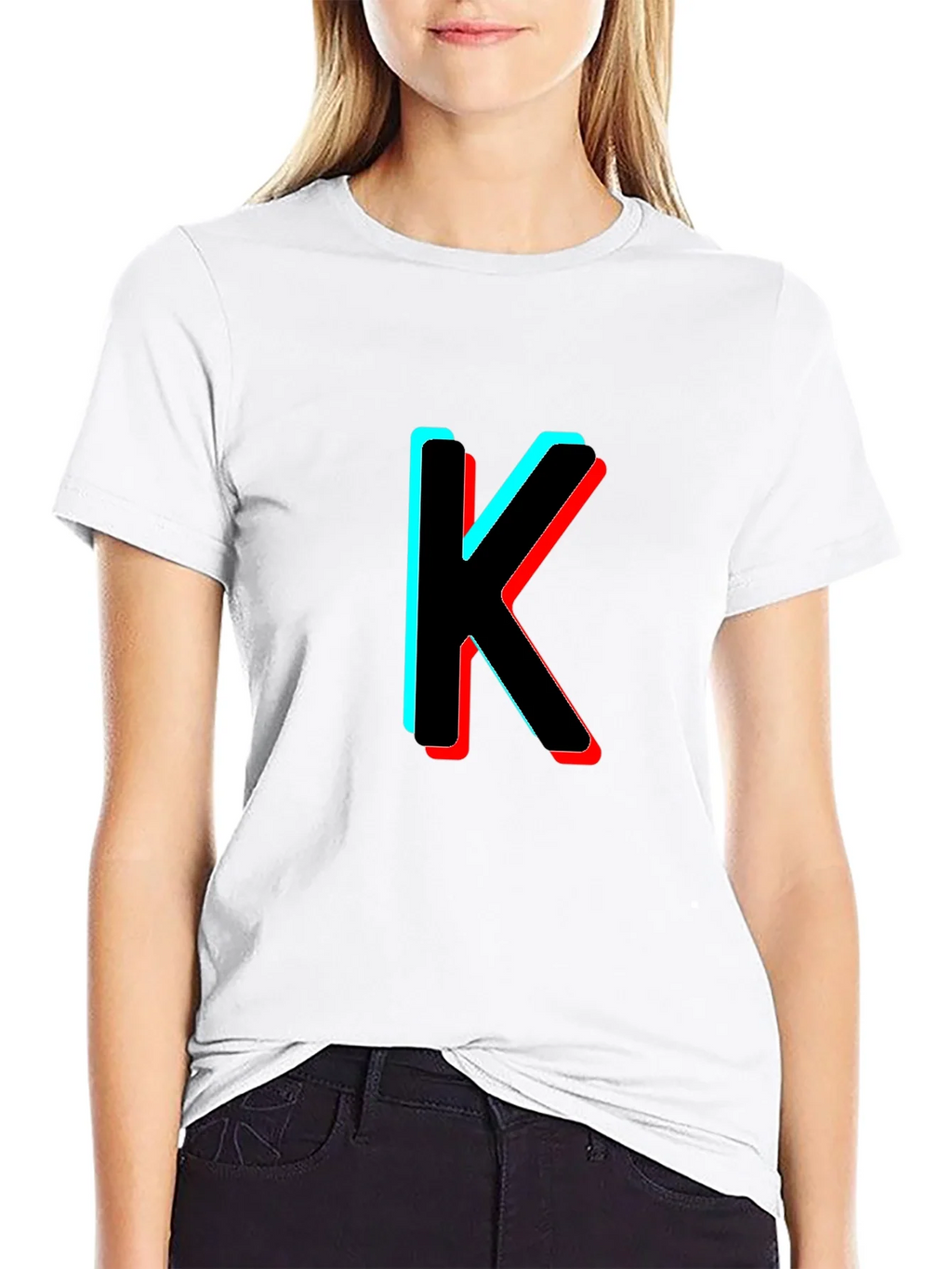 3D Letter K Black T-Shirt product image 8