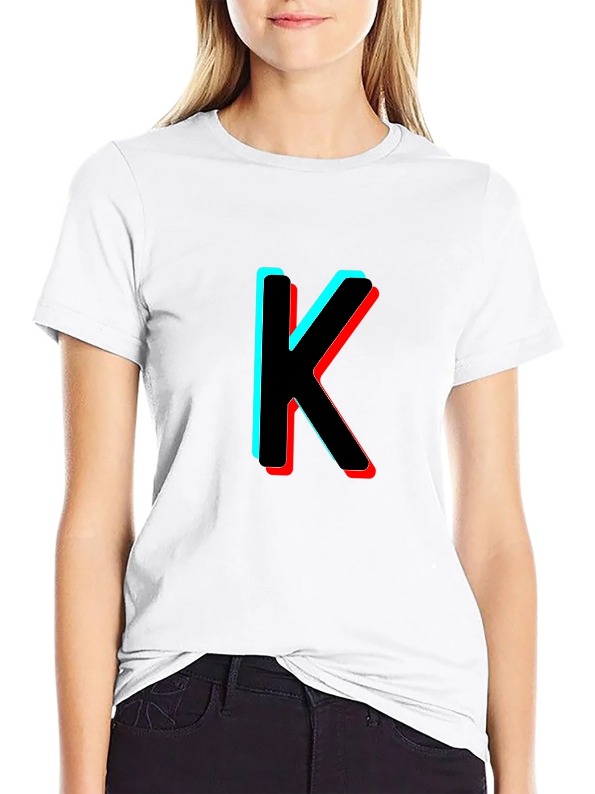 3D Letter K Black T-Shirt product image 8