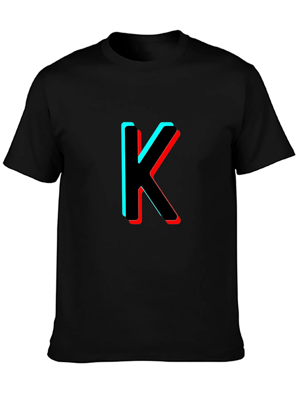 3D Letter K Black T-Shirt product image 3