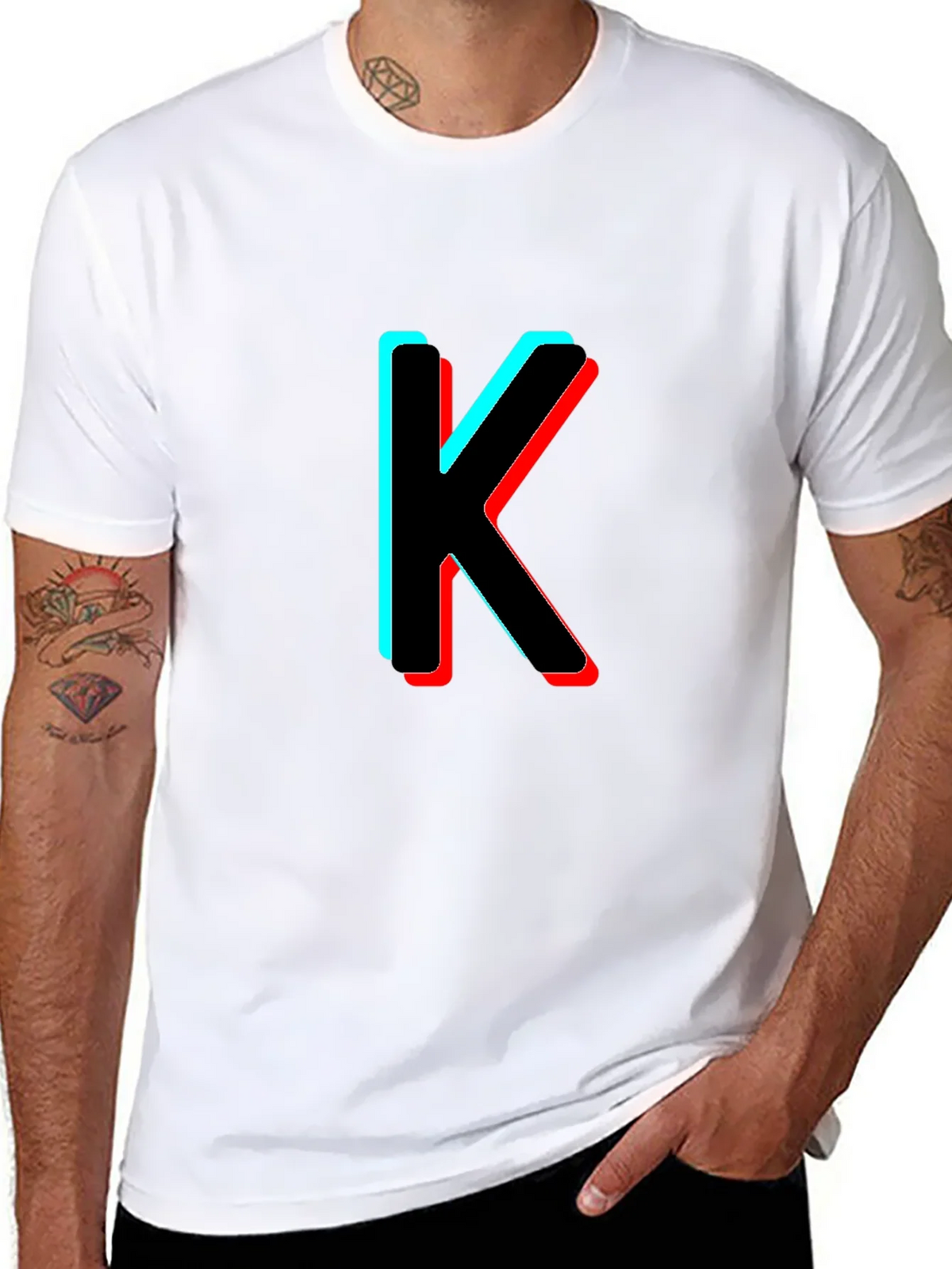 3D Letter K Black T-Shirt product image 7