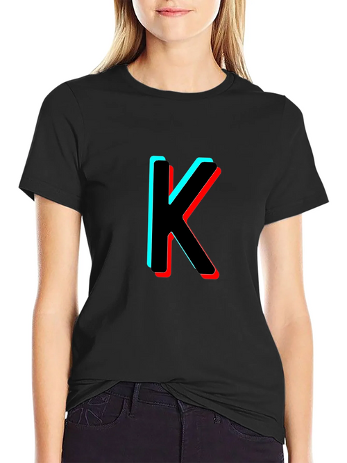 3D Letter K Black T-Shirt product image 2