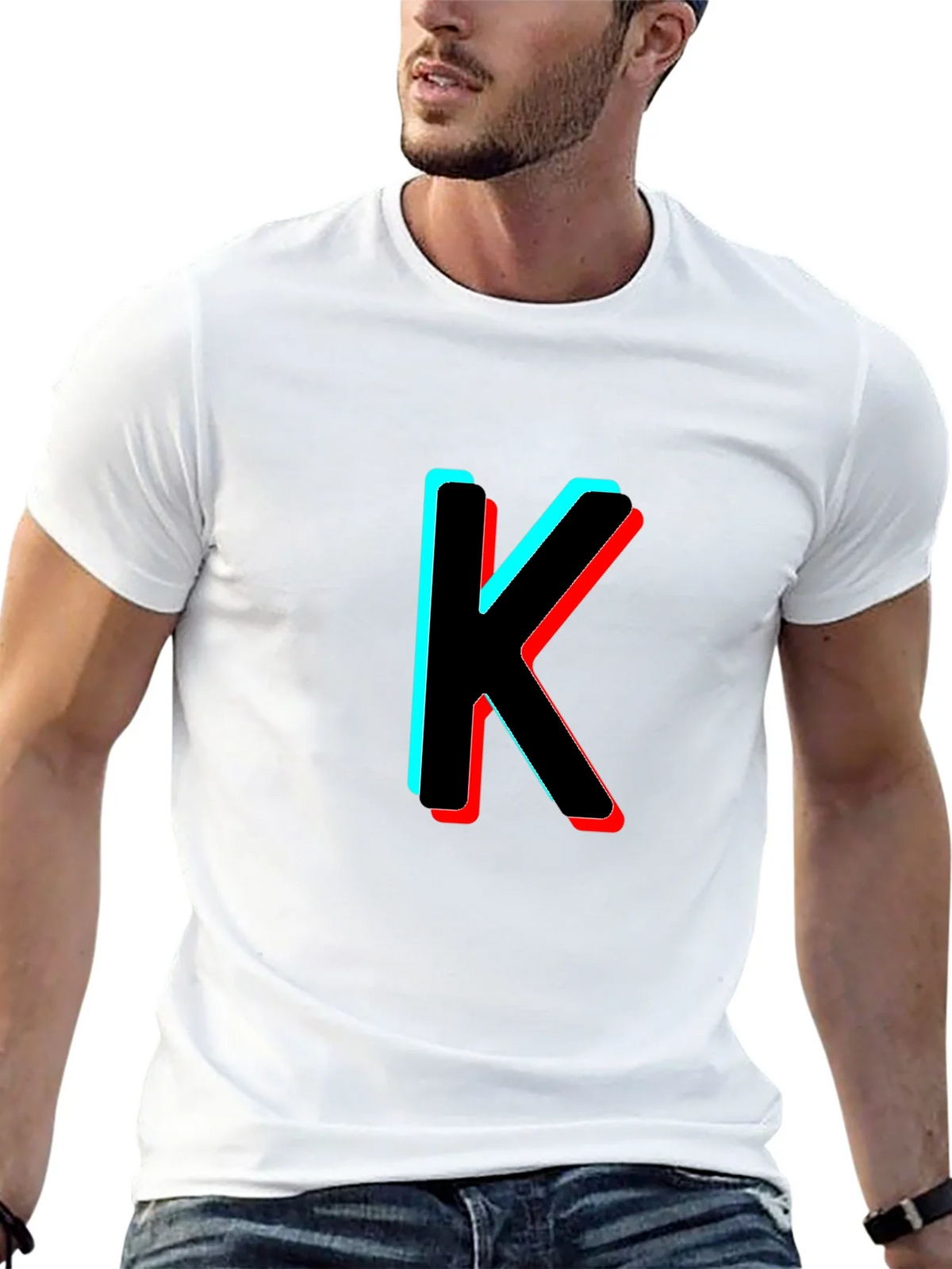 3D Letter K Black T-Shirt product image 12