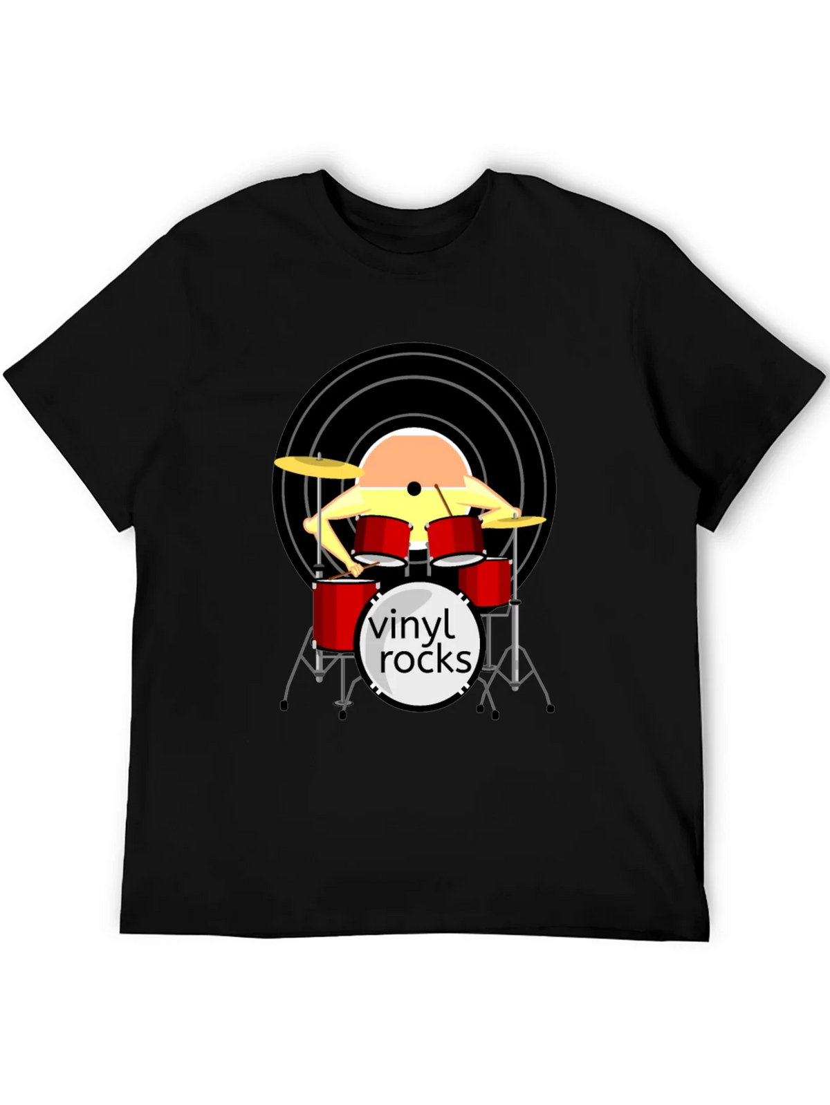 Vinyl Rocks Drum Set Graphic Tee product image 5