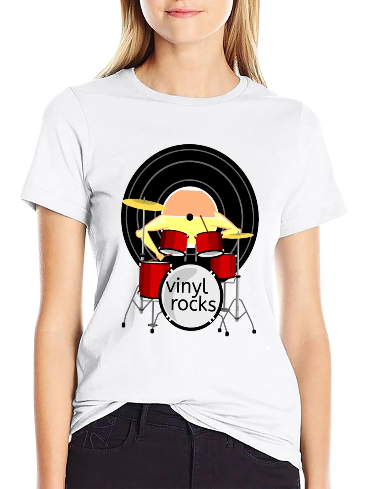 Vinyl Rocks Drum Set Graphic Tee product image 7
