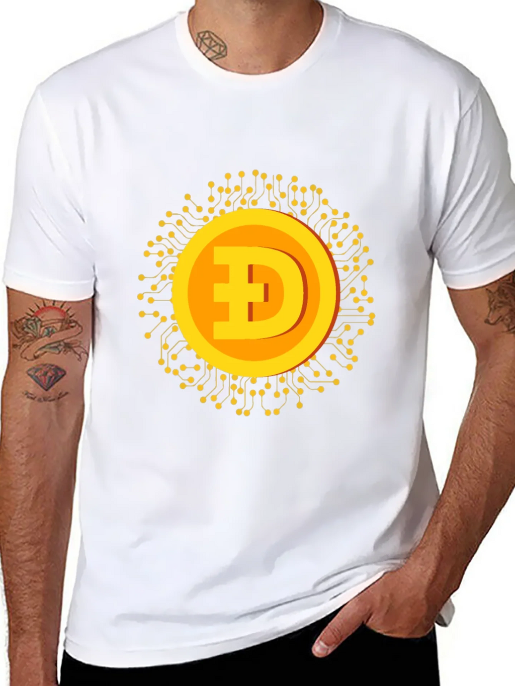 Dogecoin Crypto Graphic T-Shirt - Black product image 6