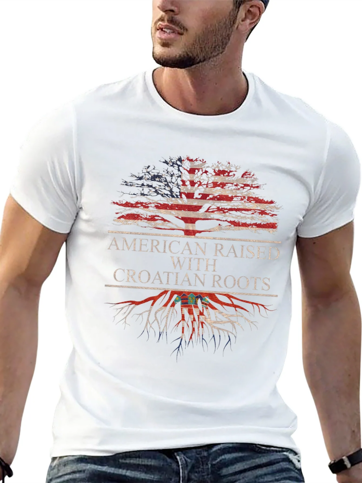 American Raised With Croatian Roots T-Shirt product image 8