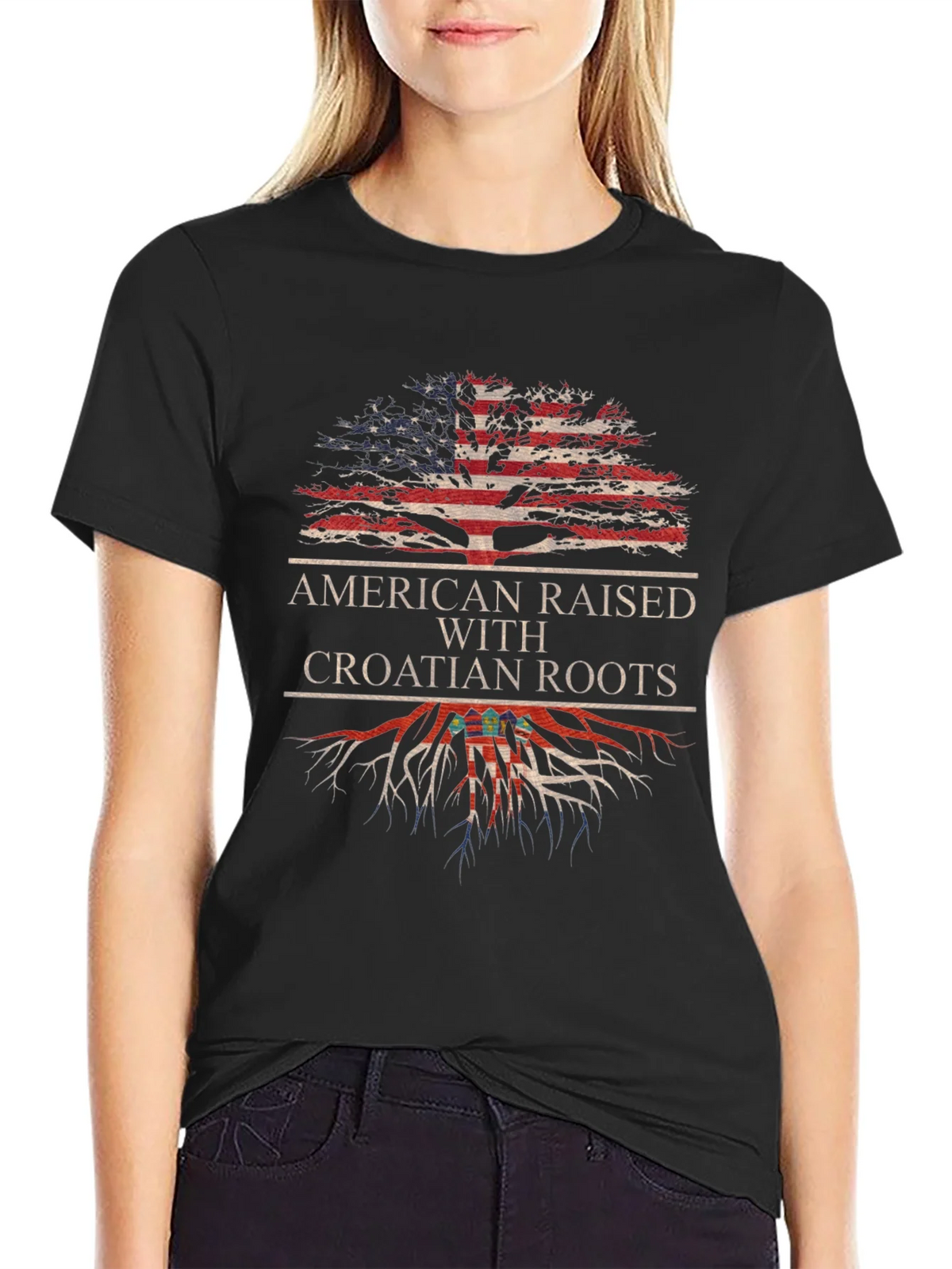American Raised With Croatian Roots T-Shirt product image 2