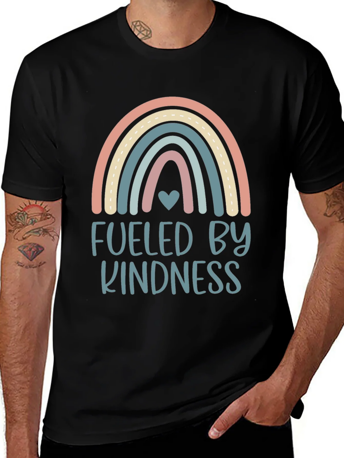 Kindness Fueled Rainbow Graphic T-Shirt product image 1