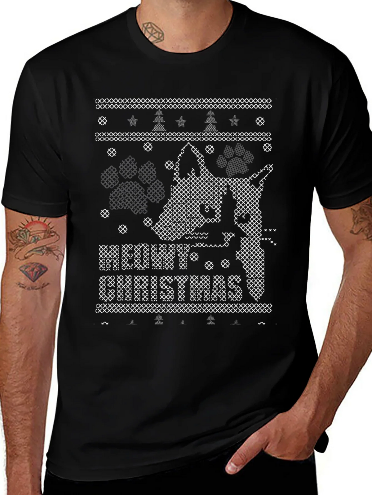 Ugly Christmas Sweater Dog Lover T-Shirt product image 1