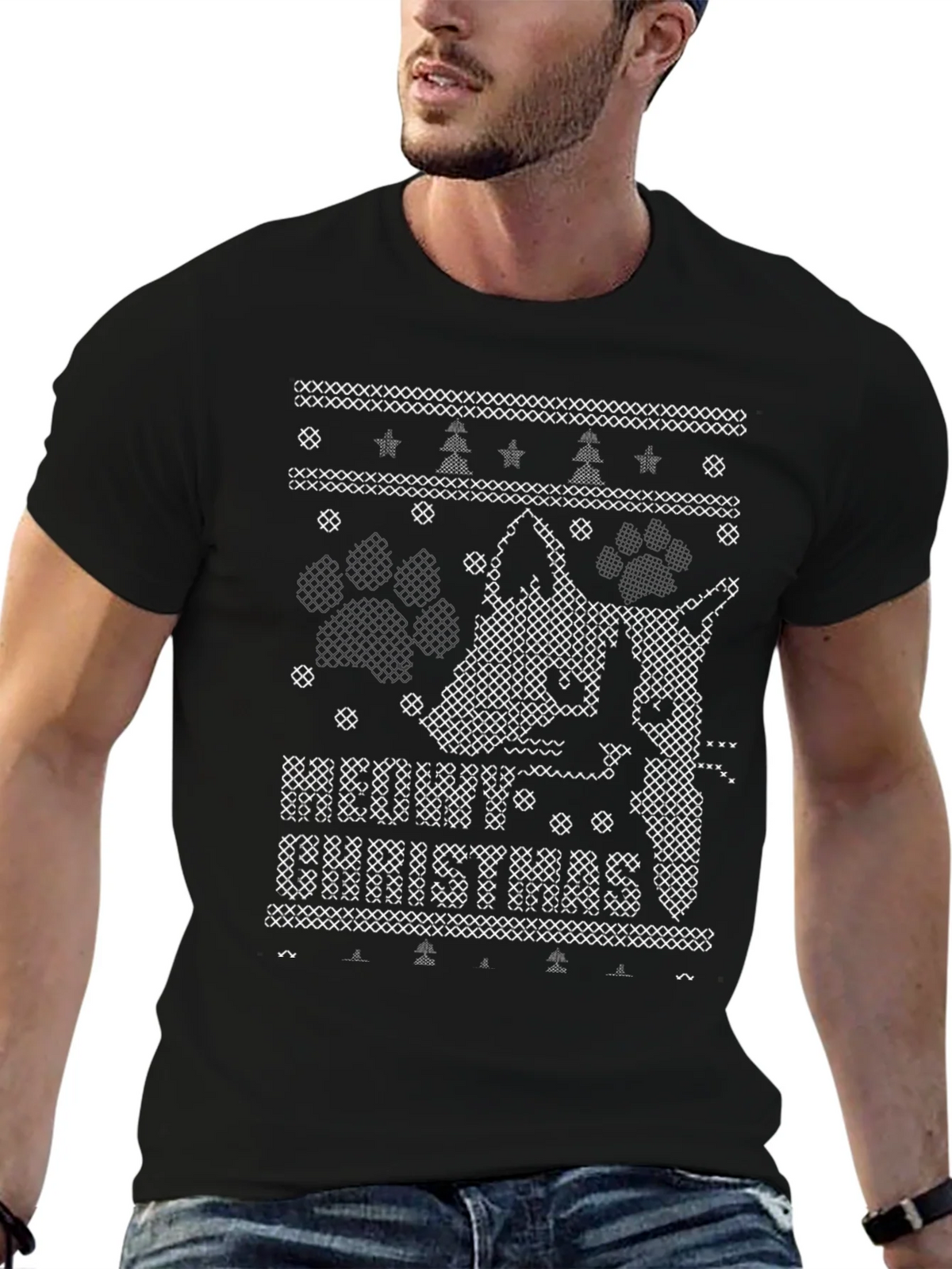Ugly Christmas Sweater Dog Lover T-Shirt product image 6