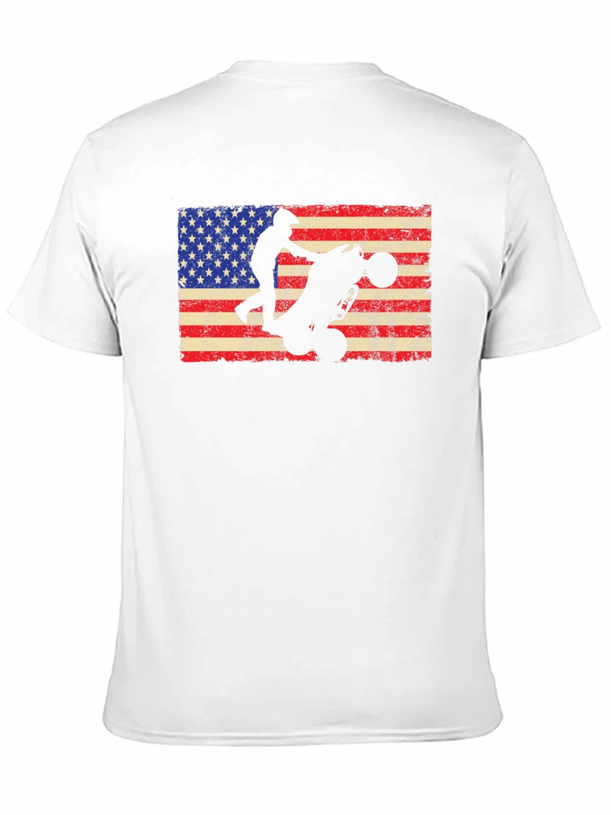 USA Flag ATV Rider Graphic Tee - Black Cotton T-Shirt product image 9