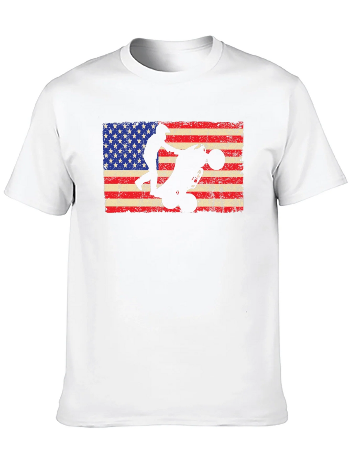 USA Flag ATV Rider Graphic Tee - Black Cotton T-Shirt product image 8