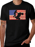 USA Flag ATV Rider Graphic Tee - Black Cotton T-Shirt product image 1
