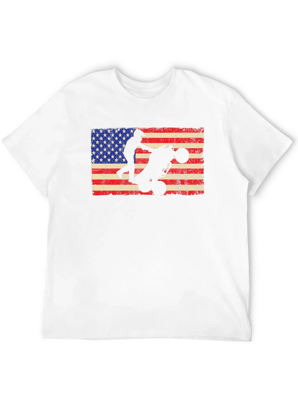 USA Flag ATV Rider Graphic Tee - Black Cotton T-Shirt product image 10