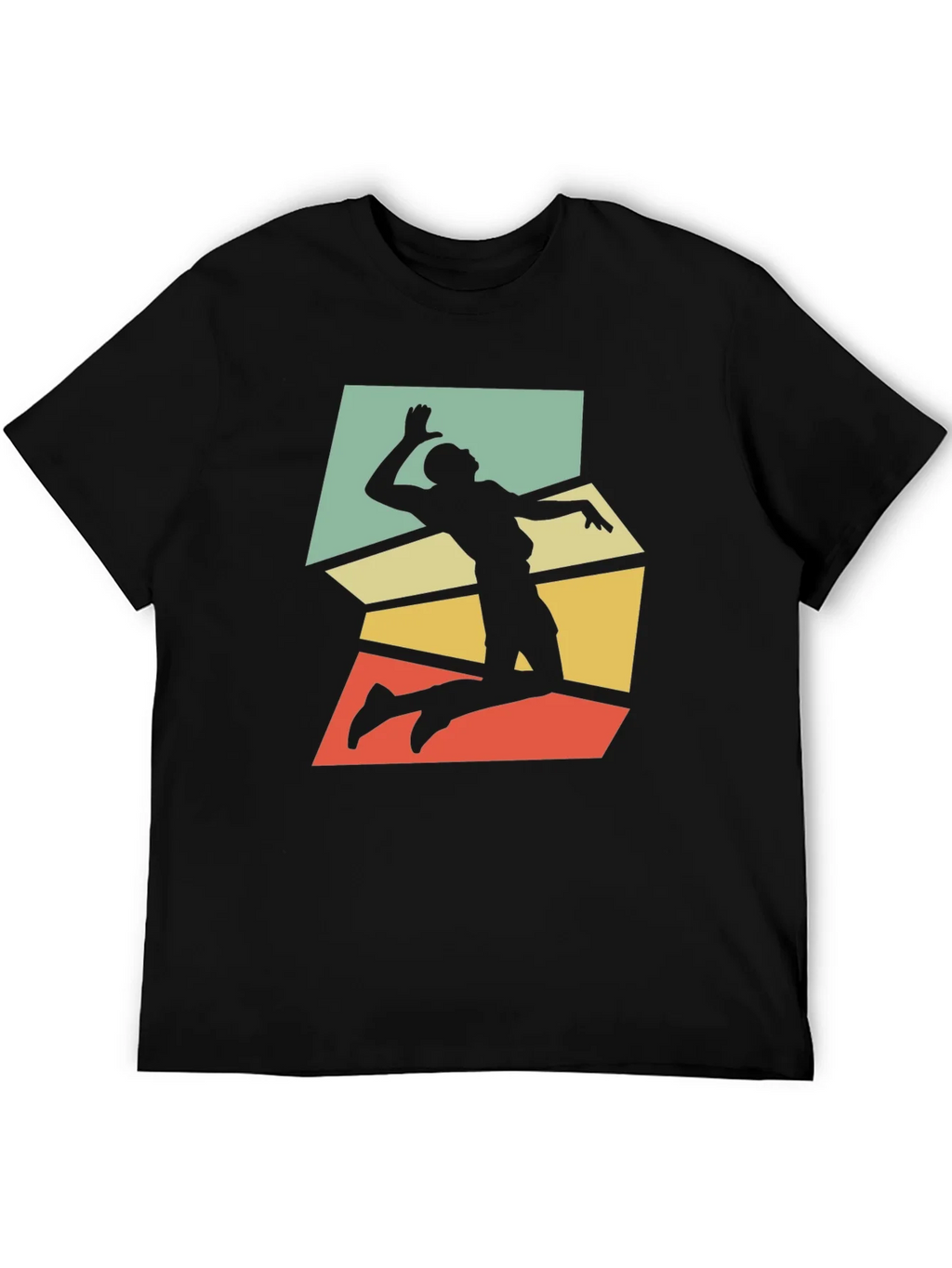 Retro Volleyball Player Graphic Tee - Black product image 5