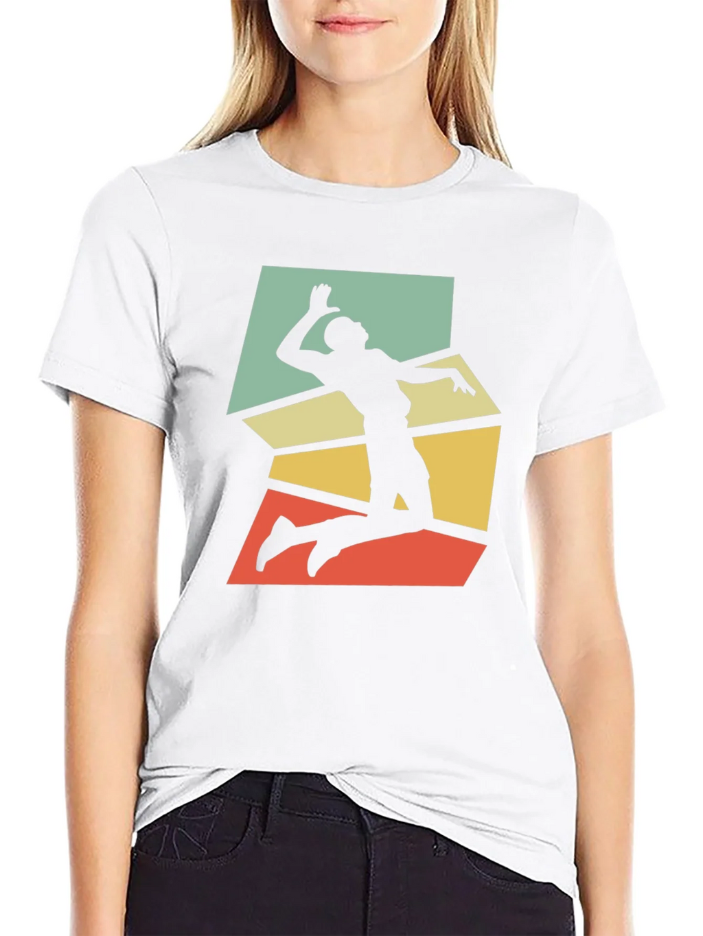 Retro Volleyball Player Graphic Tee - Black product image 8