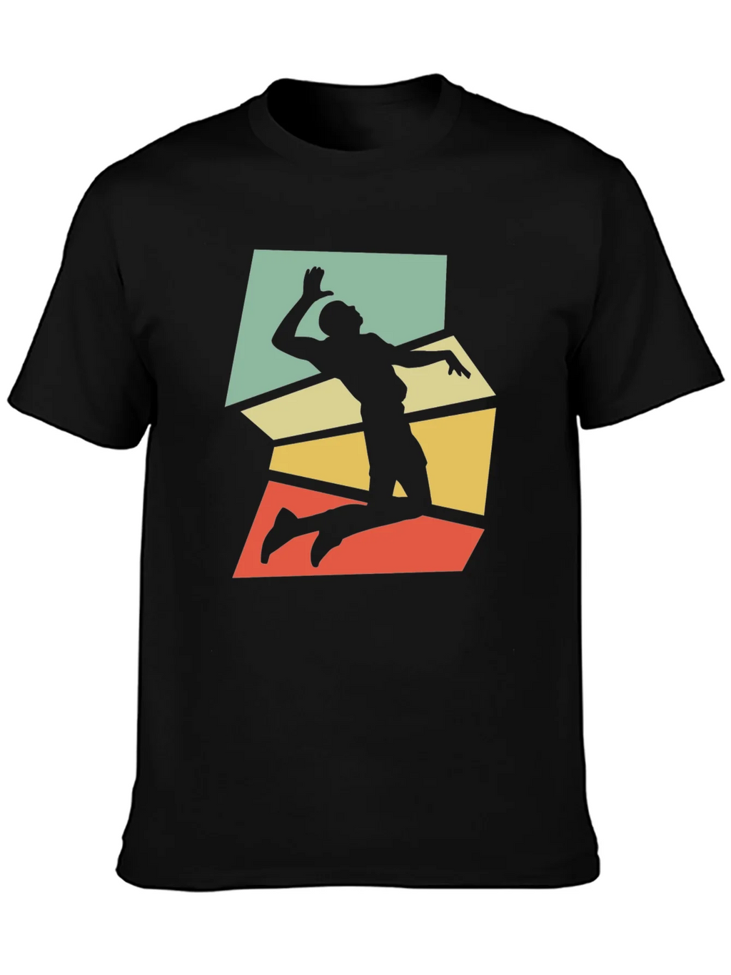 Retro Volleyball Player Graphic Tee - Black product image 3