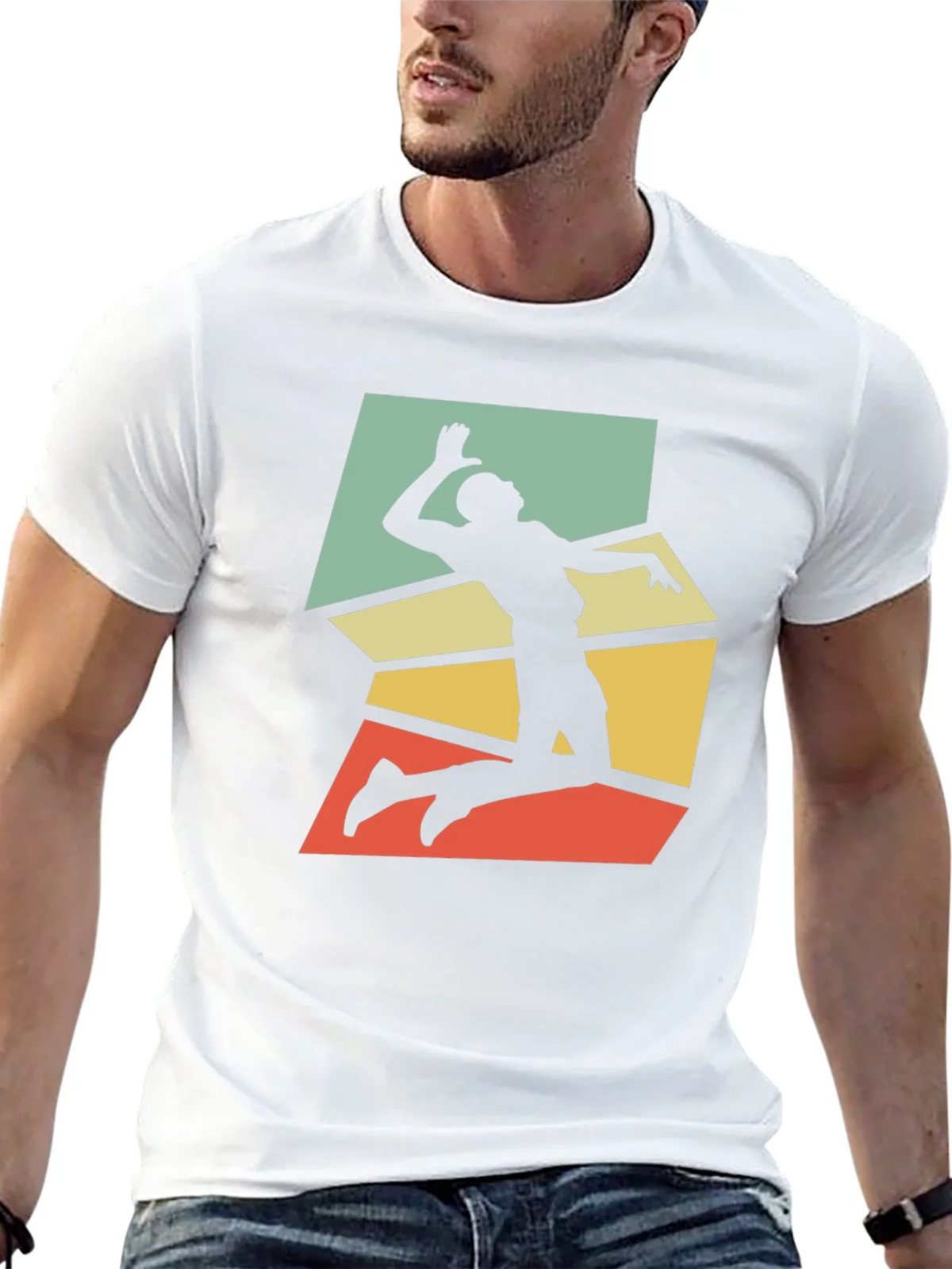 Retro Volleyball Player Graphic Tee - Black product image 12