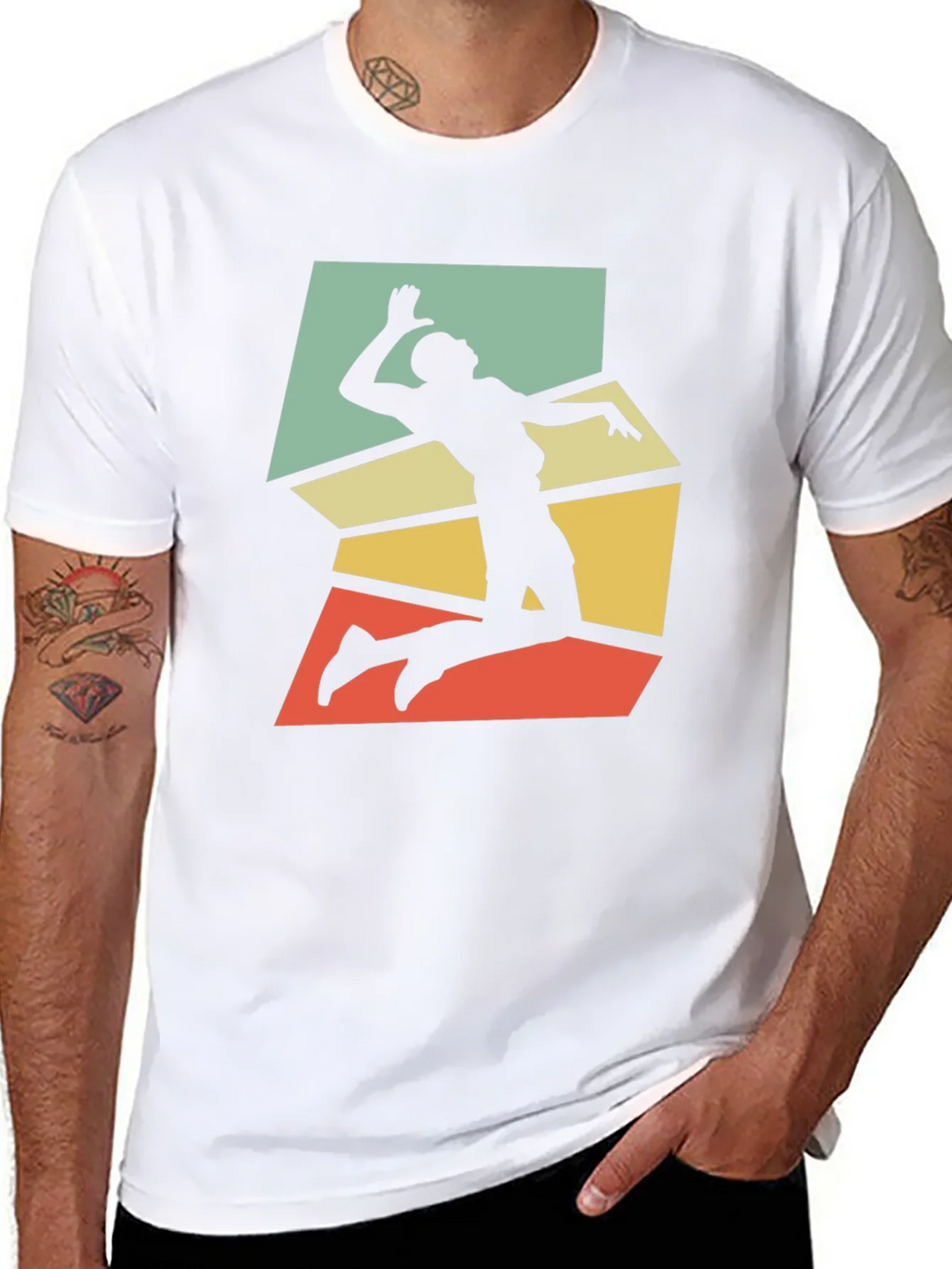 Retro Volleyball Player Graphic Tee - Black product image 7