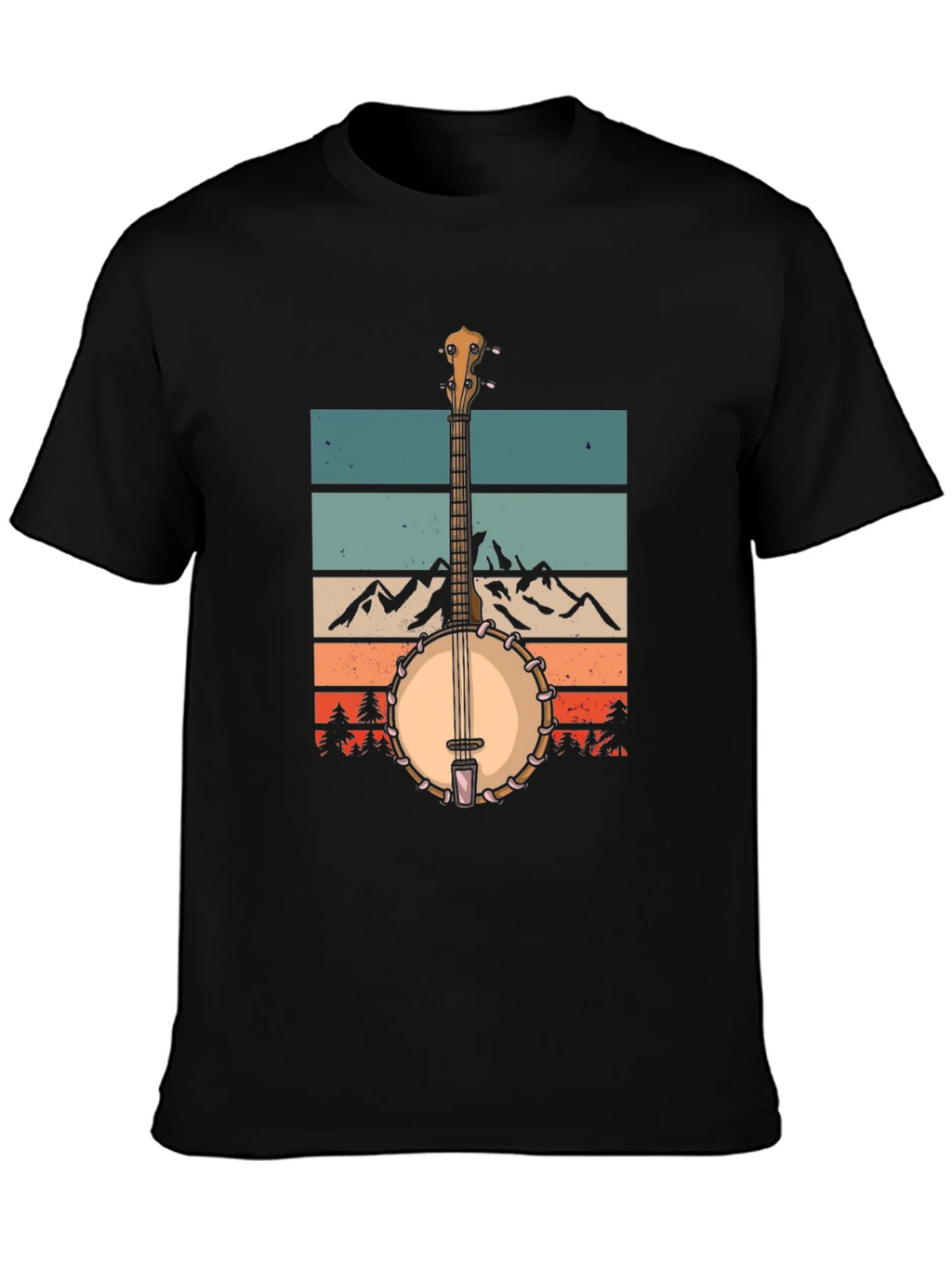 Banjo Mountainscape Graphic Tee - Retro Style product image 2