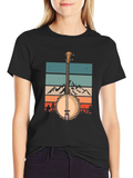 Banjo Mountainscape Graphic Tee - Retro Style product image 1