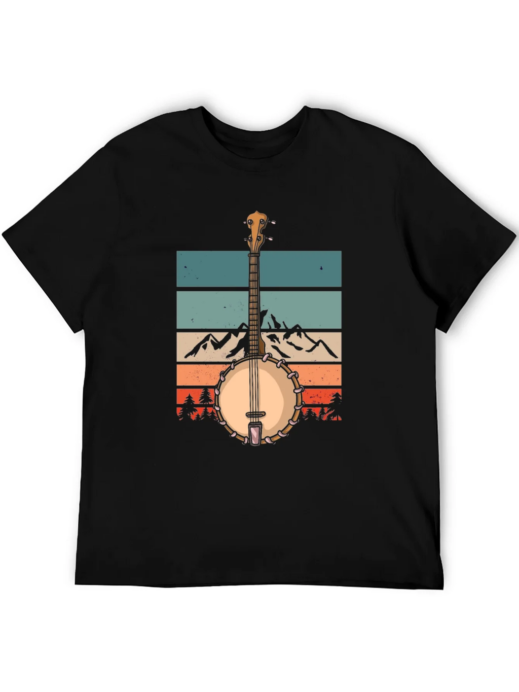 Banjo Mountainscape Graphic Tee - Retro Style product image 4