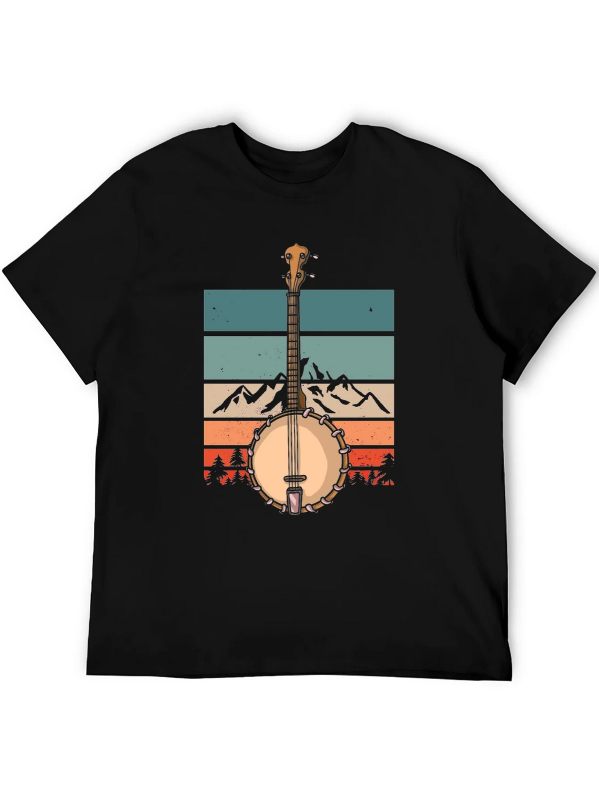 Banjo Mountainscape Graphic Tee - Retro Style product image 4