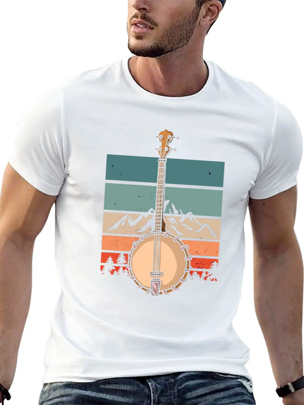 Banjo Mountainscape Graphic Tee - Retro Style product image 8
