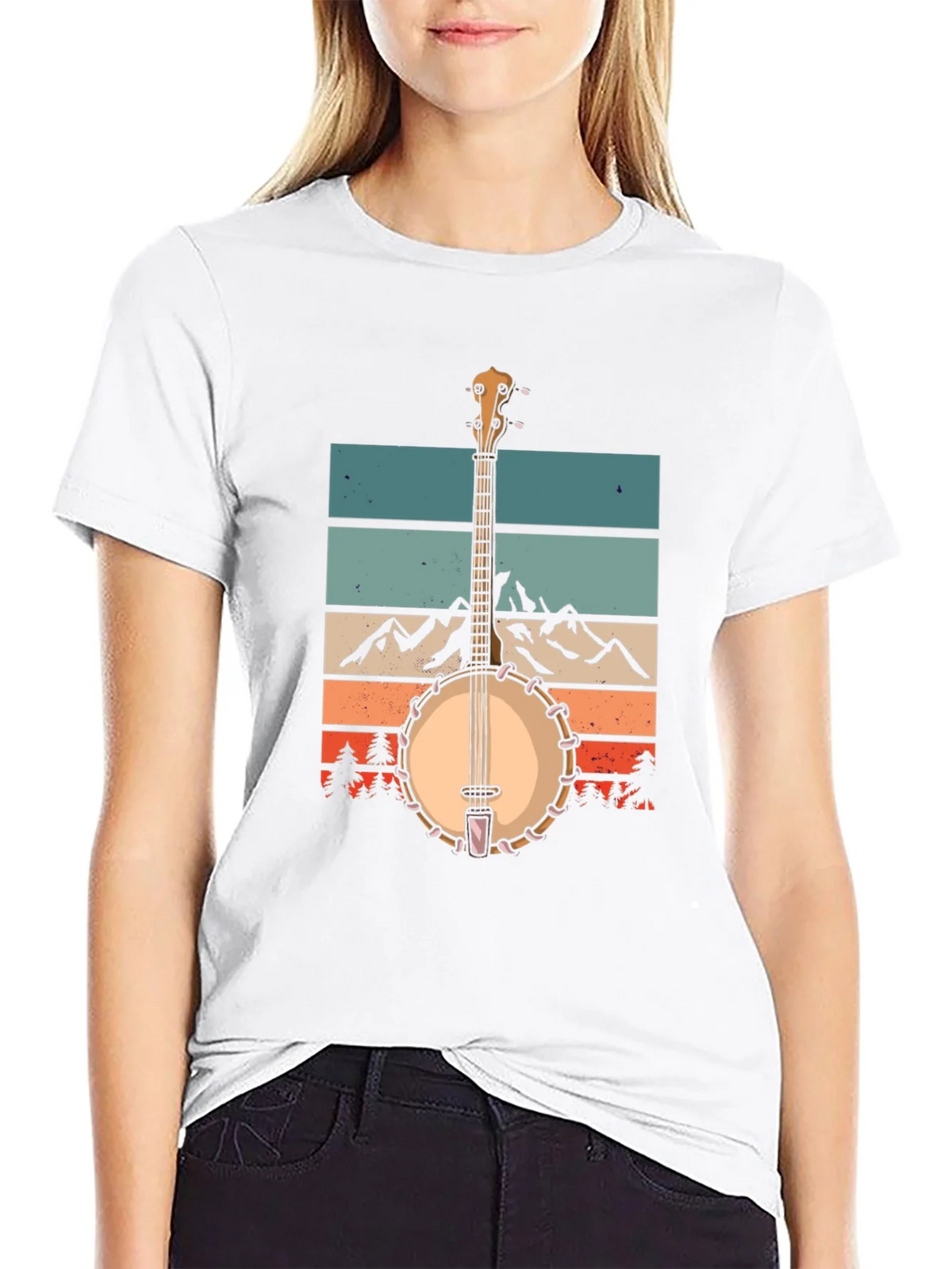 Banjo Mountainscape Graphic Tee - Retro Style product image 7