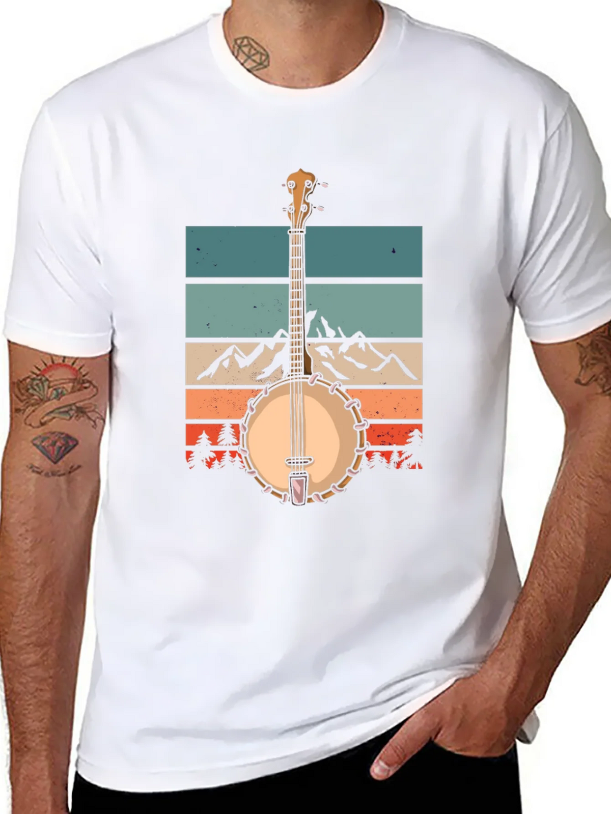 Banjo Mountainscape Graphic Tee - Retro Style product image 6