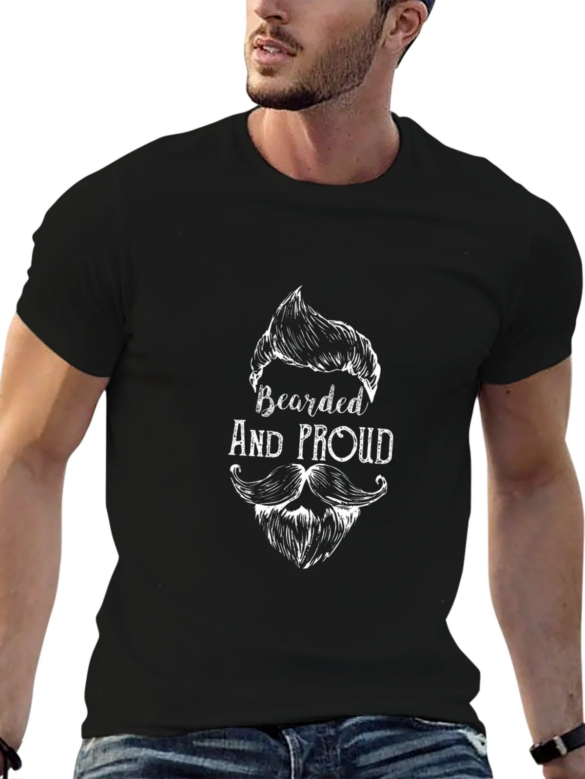 Bearded and Proud Black T-Shirt product image 6