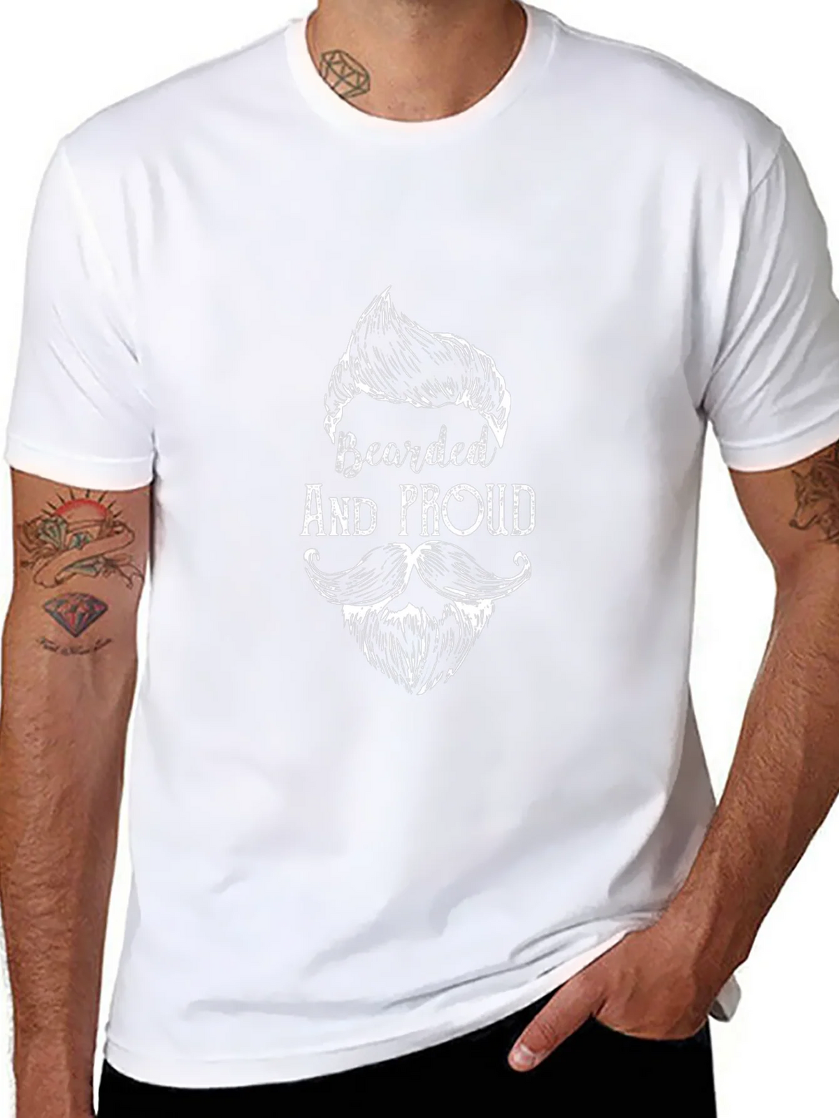 Bearded and Proud Black T-Shirt product image 7