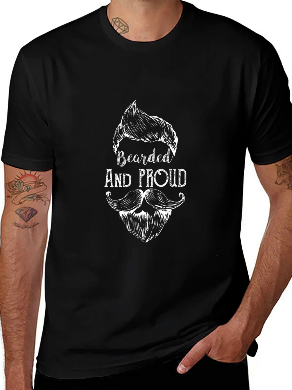 Bearded and Proud Black T-Shirt product image 1