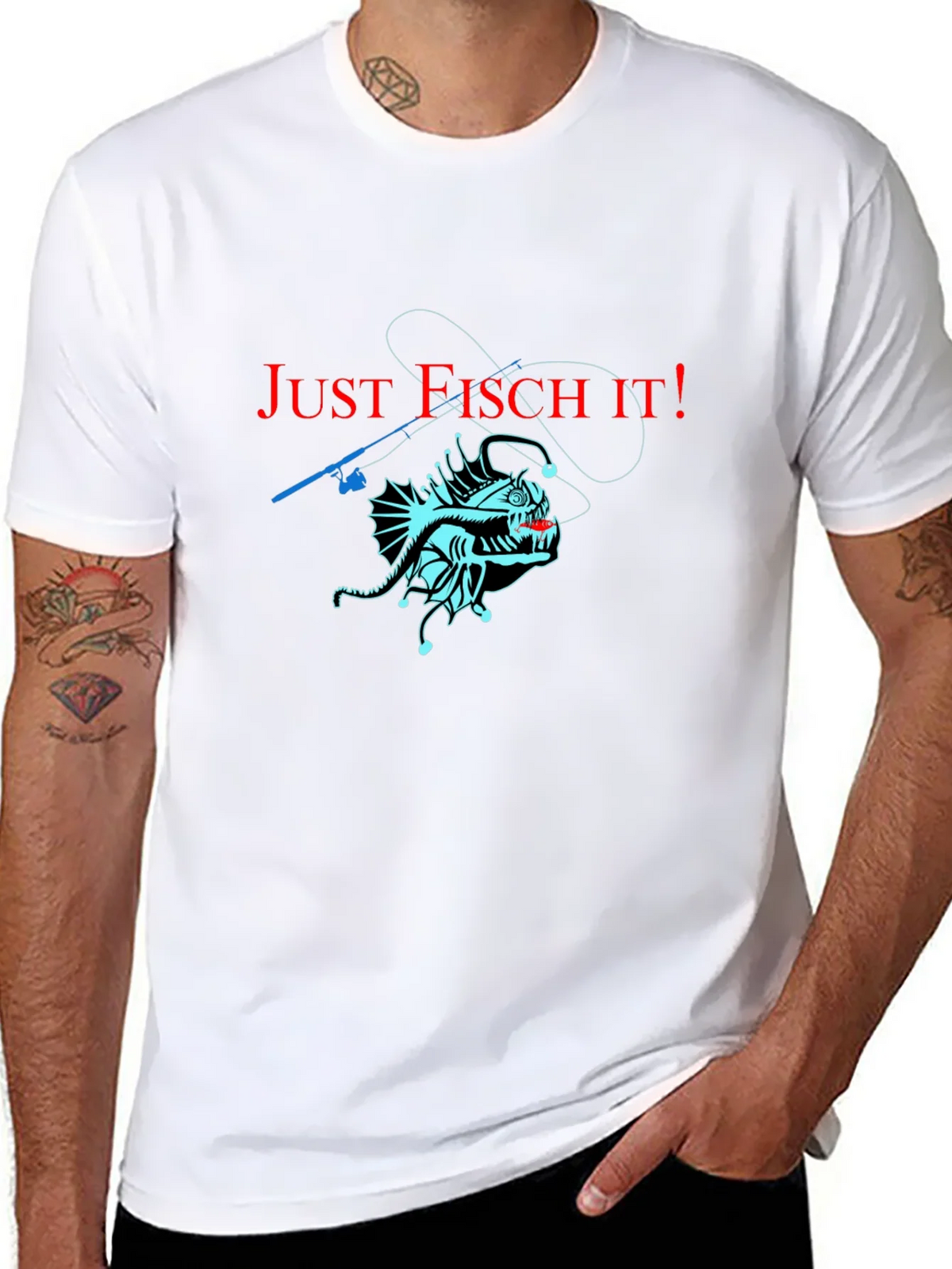 Just Fisch It! Anglerfish Graphic T-Shirt - Unique Design product image 5