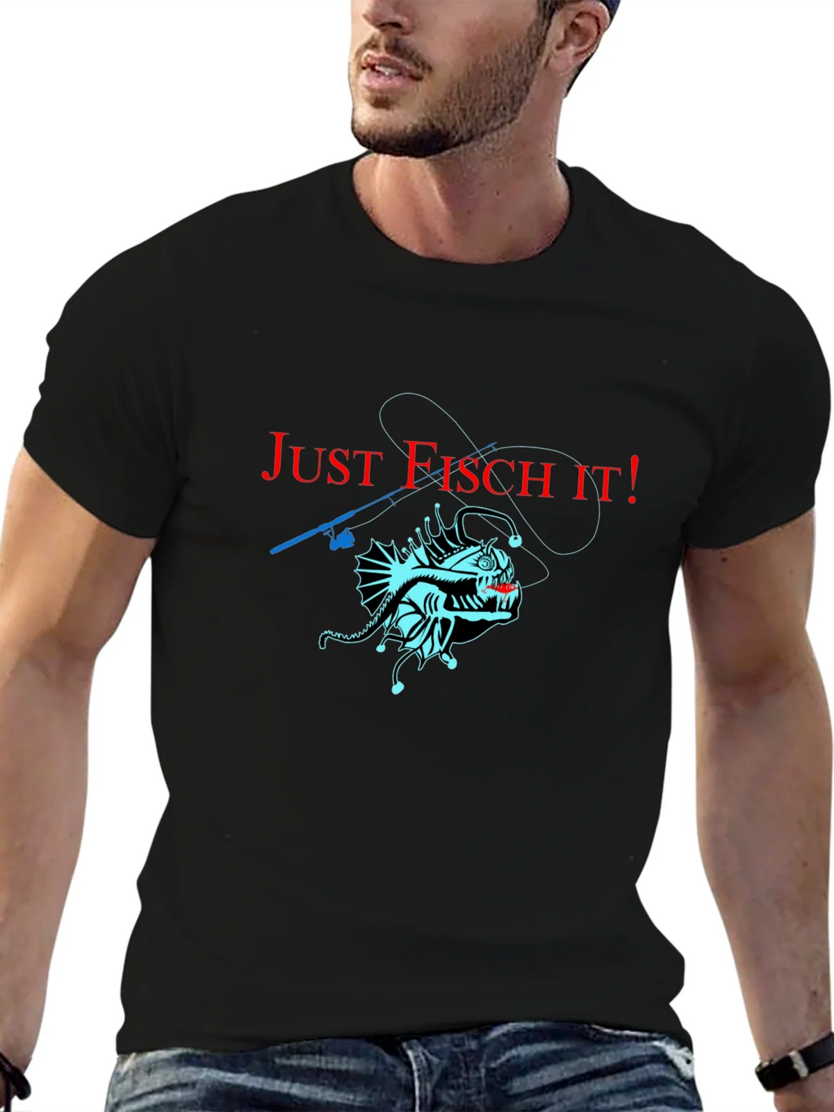 Just Fisch It! Anglerfish Graphic T-Shirt - Unique Design product image 4