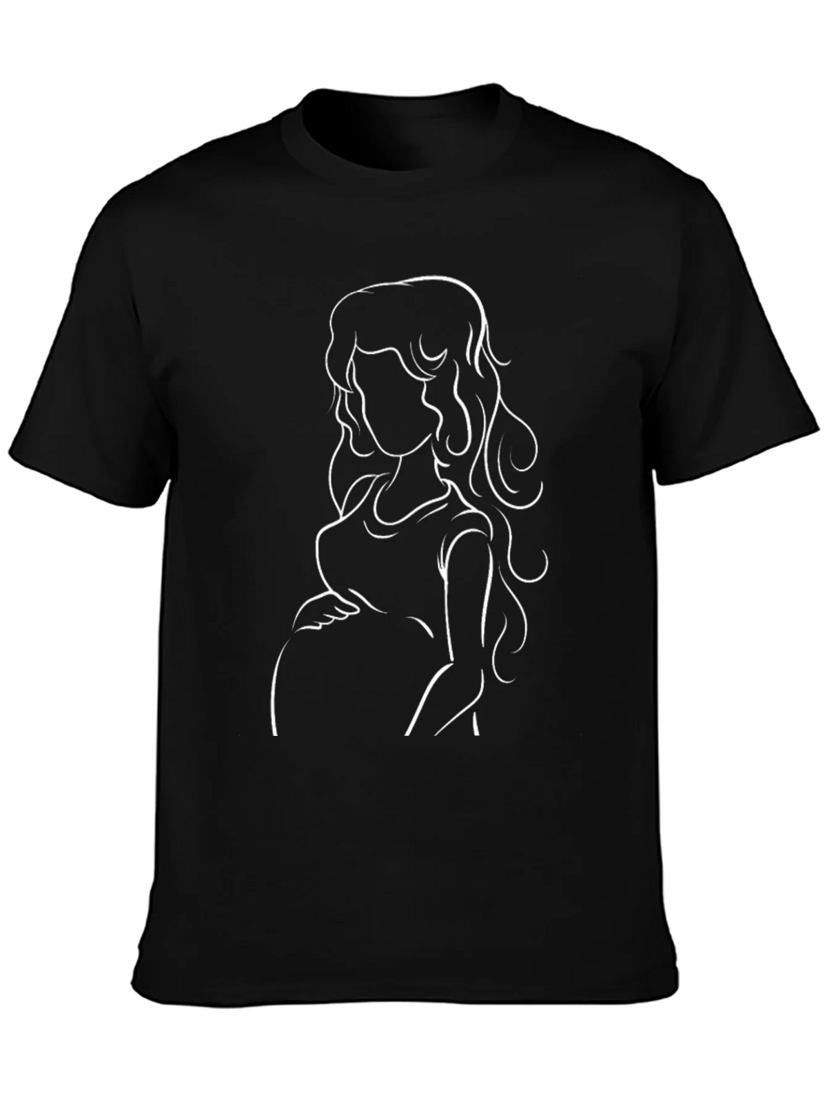 Stylish Pregnant Woman Graphic Tee - Black product image 3