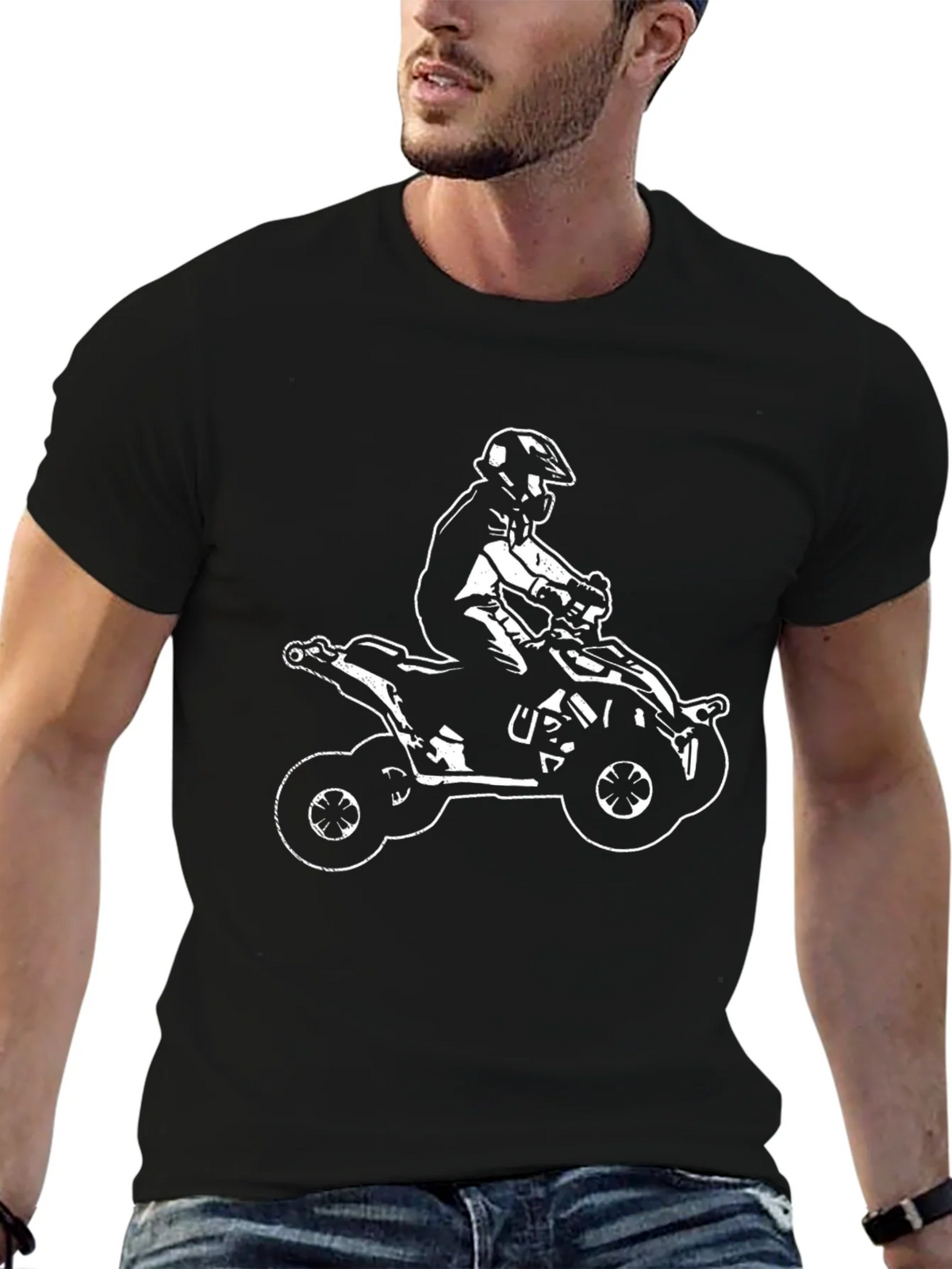 Black ATV Rider Graphic Tee - Casual Style product image 3