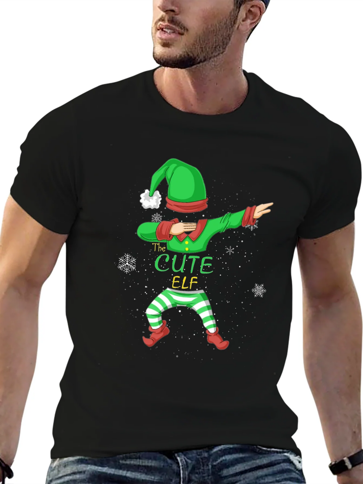Cute Elf Dabbing Graphic Tee - Holiday Fun product image 6