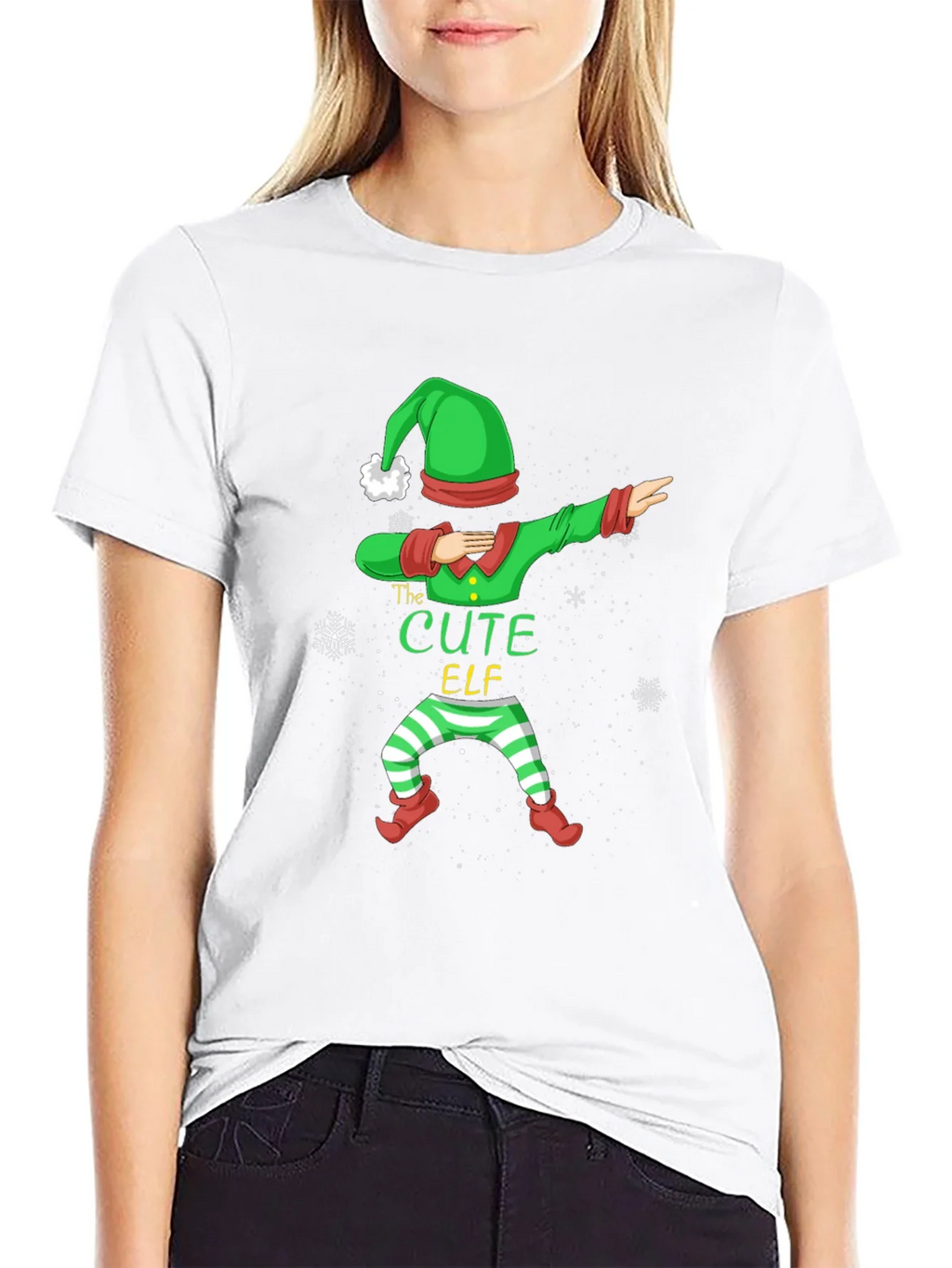 Cute Elf Dabbing Graphic Tee - Holiday Fun product image 8