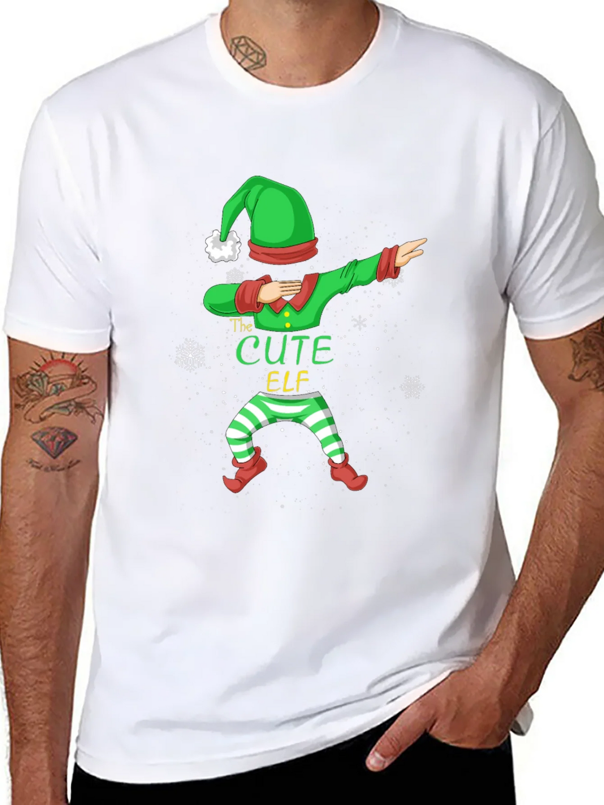 Cute Elf Dabbing Graphic Tee - Holiday Fun product image 7