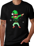 Cute Elf Dabbing Graphic Tee - Holiday Fun product image 1