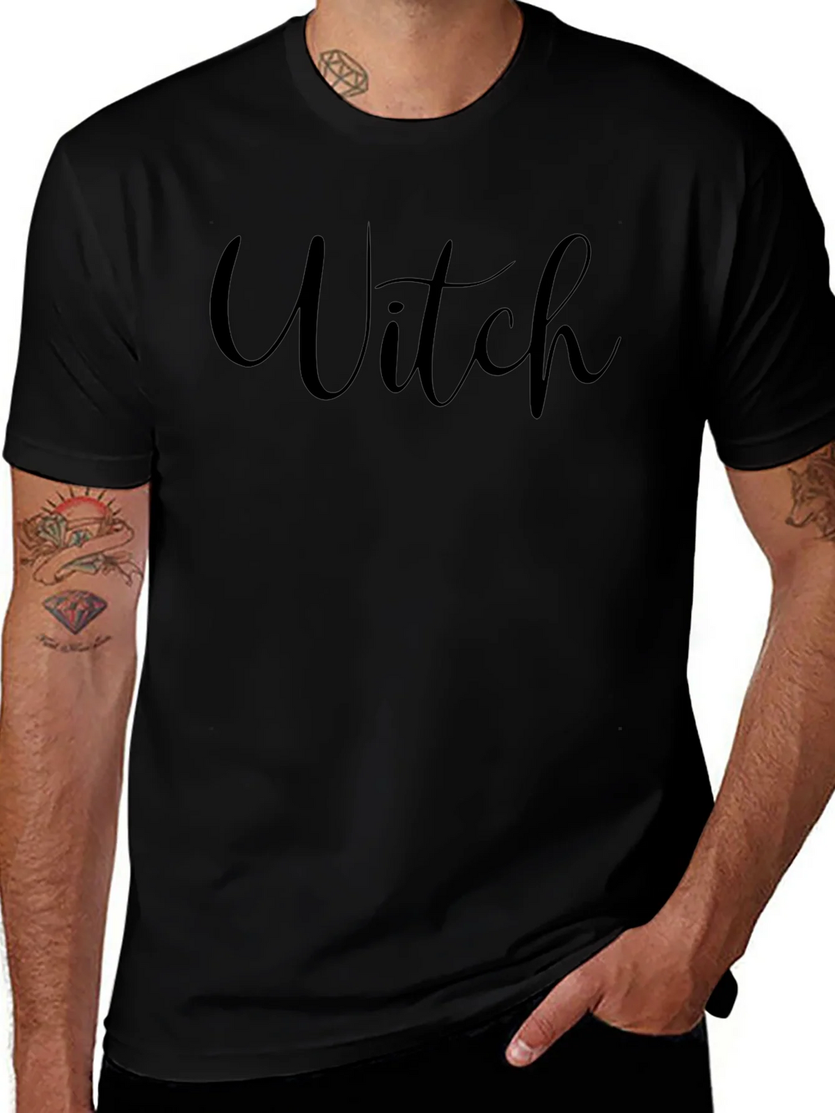 Witch Graphic Tee - Black Halloween Shirt product image 1